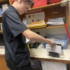 Student in Mailroom